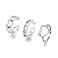Zinc Alloy Ring Set, Heart, plated, fashion jewelry & for woman & hollow [