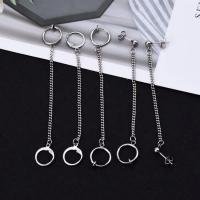 Zinc Alloy Drop Earring, with Titanium Steel, fashion jewelry & for woman, silver color, 100mm 