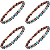 Zinc Alloy Turquoise Bracelets, with Magnet & turquoise, plated, fashion jewelry & for woman, two different colored cm 