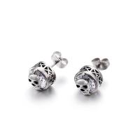 Stainless Steel Rhinestone Stud Earring, 304 Stainless Steel, polished, fashion jewelry & Unisex & with rhinestone 10mm [