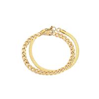 Stainless Steel Chain Bracelets, 316L Stainless Steel, Vacuum Ion Plating, Double Layer & fashion jewelry & for woman 4mm Approx 18 cm 