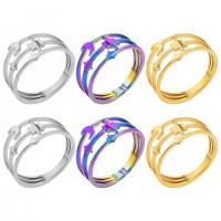 Stainless Steel Finger Ring, 304 Stainless Steel, Vacuum Ion Plating, Adjustable & fashion jewelry & Unisex US Ring [