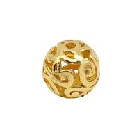 Zinc Alloy Spacer Beads, Round, gold color plated, vintage & DIY & hollow [