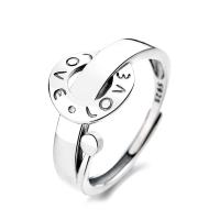 Sterling Silver Finger Ring, 925 Sterling Silver, Antique finish, fashion jewelry & for woman, 11mm 