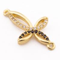 Cubic Zirconia Micro Pave Brass Connector, high quality gold color plated, DIY & micro pave cubic zirconia Approx 1mm [