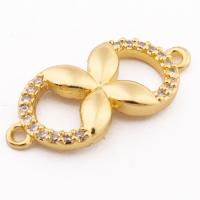 Cubic Zirconia Micro Pave Brass Connector, high quality gold color plated, DIY & micro pave cubic zirconia Approx 1mm [