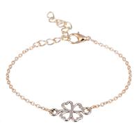 Fashion Zinc Alloy Bracelets, with 1.97inch extender chain, Four Leaf Clover, plated, fashion jewelry & for woman Approx 5.51 Inch [