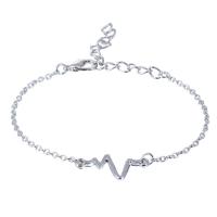Fashion Zinc Alloy Bracelets, with 1.97inch extender chain, Electrocardiographic, plated, fashion jewelry & Unisex Approx 5.51 Inch [