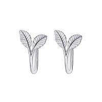Brass Stud Earring, Leaf, plated, fashion jewelry & for woman 13mm [