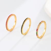 Латунное кольцо с стразами, Латунь, разные стили для выбора & Женский & со стразами, Много цветов для выбора, продается PC
