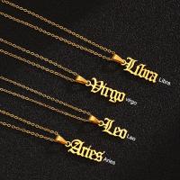 Stainless Steel Jewelry Necklace, 304 Stainless Steel, Vacuum Ion Plating, Zodiac symbols jewelry & for woman Approx 19.69 Inch [