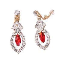 Zinc Alloy Drop Earring & for woman & with rhinestone 57mm 
