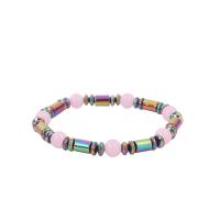 Magnetic Hematite Bracelets, with Glass Beads, fashion jewelry & for man Approx 7.09-7.48 Inch [