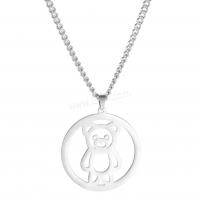 Stainless Steel Jewelry Necklace, 304 Stainless Steel, Bear, fashion jewelry & Unisex & hollow, original color cm [