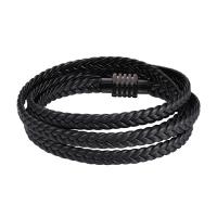 PU Leather Cord Bracelets, with 316L Stainless Steel, Vacuum Ion Plating & for man 