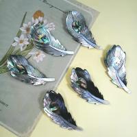 Zinc Alloy Shell Pendants, Feather, DIY [