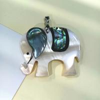 Zinc Alloy Shell Pendants, with Shell, Elephant, plated, DIY [