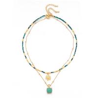 Gemstone Necklaces, Brass, with Natural Stone, real gold plated, fashion jewelry & for woman 