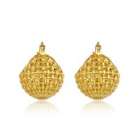 Brass Drop Earring, plated, fashion jewelry & for woman & hollow [