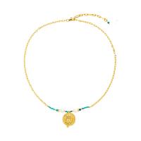 Gemstone Necklaces, Brass, with Natural Stone, with 2inch extender chain, 18K gold plated, fashion jewelry & for woman Approx 16.1 Inch 