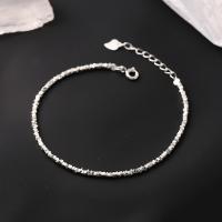 Bracelets en laiton, avec 2.5cm chaînes de rallonge, bijoux de mode & pour femme, argent Environ 16 cm, Vendu par PC[