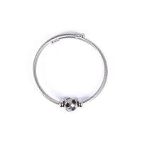 Stainless Steel Stretch Bracelet, 304 Stainless Steel, Football, vintage & fashion jewelry & elastic & for woman & enamel, original color, Inner Approx 54mm [