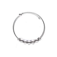 Stainless Steel Cuff Bangle, 304 Stainless Steel, Round, fashion jewelry & for woman, original color, 3mm, Inner Approx 54mm [