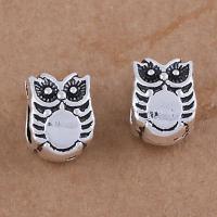 Zinc Alloy Spacer Beads, Owl, antique silver color plated, vintage & DIY Approx 