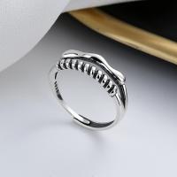 Sterling Silver Finger Ring, 925 Sterling Silver, Antique finish, fashion jewelry & for woman, 7mm 