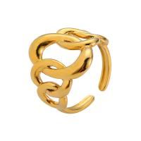 Stainless Steel Finger Ring, 304 Stainless Steel, 18K gold plated, fashion jewelry & for woman, golden [