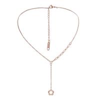 Stainless Steel Jewelry Necklace, 304 Stainless Steel, with 2.36inch extender chain, polished, fashion jewelry & for woman, rose gold color Approx 15.75 Inch [