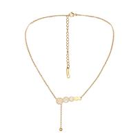 Stainless Steel Jewelry Necklace, 304 Stainless Steel, with White Shell, with 2.36inch extender chain, plated, fashion jewelry & for woman, golden Approx 15.75 Inch [