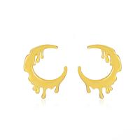 Brass Stud Earring, Moon, plated, fashion jewelry & for woman 17mm [