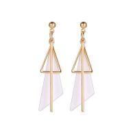 Zinc Alloy Drop Earring, Triangle, plated, fashion jewelry & for woman 48mm 