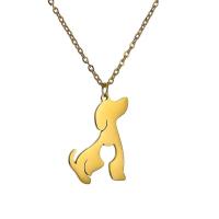 Stainless Steel Jewelry Necklace, 304 Stainless Steel, with 5cm extender chain, Dog, Vacuum Ion Plating, fashion jewelry & for woman, golden cm [