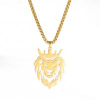 Stainless Steel Jewelry Necklace, 304 Stainless Steel, Lion, Vacuum Ion Plating, fashion jewelry & Unisex cm [