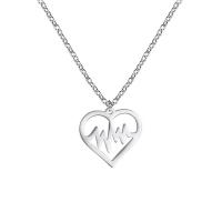 Stainless Steel Jewelry Necklace, 304 Stainless Steel, with 5cm extender chain, Heart, Vacuum Ion Plating, fashion jewelry & for woman & hollow cm 