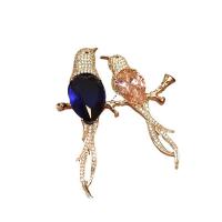 Cubic Zirconia Brooch, Brass, Bird, plated, fashion jewelry & micro pave cubic zirconia & for woman 