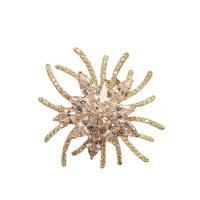 Cubic Zirconia Brooch, Brass, Flower, plated, fashion jewelry & micro pave cubic zirconia & for woman 