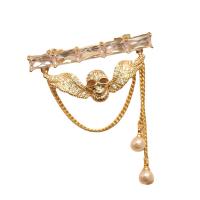 Cubic Zirconia Brooch, Brass, with Plastic Pearl, plated, fashion jewelry & micro pave cubic zirconia & for woman 