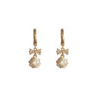 Cubic Zircon Brass Earring, Copper Alloy, real gold plated, fashion jewelry & micro pave cubic zirconia & for woman [