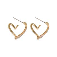 Cubic Zirconia Micro Pave Brass Earring, Copper Alloy, Heart, real gold plated, fashion jewelry & micro pave cubic zirconia & for woman, 20mm [
