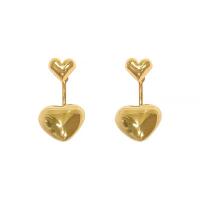 Brass Drop Earring, Copper Alloy, Heart, real gold plated, fashion jewelry & for woman [