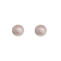 Brass Stud Earring, with Plastic Pearl, Round, real gold plated, fashion jewelry & for woman, white [