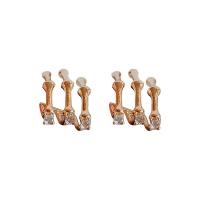 Cubic Zirconia Micro Pave Brass Earring, Copper Alloy, real gold plated, fashion jewelry & micro pave cubic zirconia & for woman [