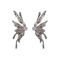 Brass Stud Earring, Copper Alloy, Butterfly, platinum plated, fashion jewelry & for woman [
