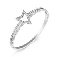 Stainless Steel Bangle, 316L Stainless Steel, Star, plated, fashion jewelry & micro pave cubic zirconia 21mm, Inner Approx 58mm 