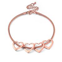 Stainless Steel Chain Bracelets, 304 Stainless Steel, with 6CM extender chain, Heart, Vacuum Ion Plating, fashion jewelry & for woman Approx 18-23 cm 