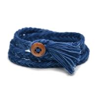 Kette gewebte Armbänder, Baumwollfaden, mit Holz, Modeschmuck & für Frau, keine, Länge:55 cm, verkauft von PC