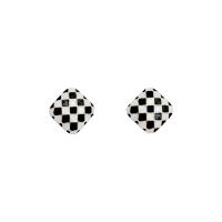 Enamel Zinc Alloy Stud Earring, 925 sterling silver post pin, high quality plated, fashion jewelry & for woman [